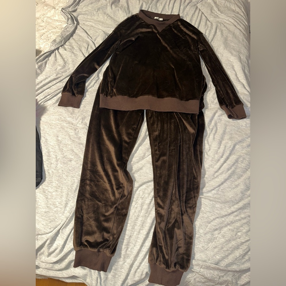 Brown Velour Tracksuit